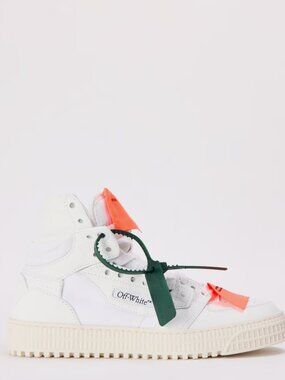 Off-White 3.0  White High-Top Sneakers with Green Zip Tie and Orange Tags 39 EUR